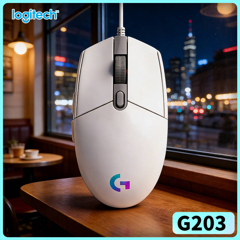 Logitech Mouse G203 - เมาส์เกมมิ่งแบบมีสาย Logitech G203 ไฟ RGB ความละเอียด