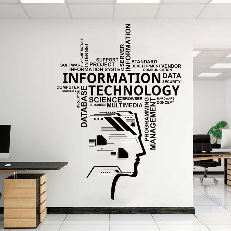 Information Technology Officer - ข้อมูลเทคโนโลยีไวนิล Wall Decal การศึกษาวิศวกรรมซอฟต์แวร์บริษัทสำนักงานตกแต่งสติกเกอร์ของขวัญ B6