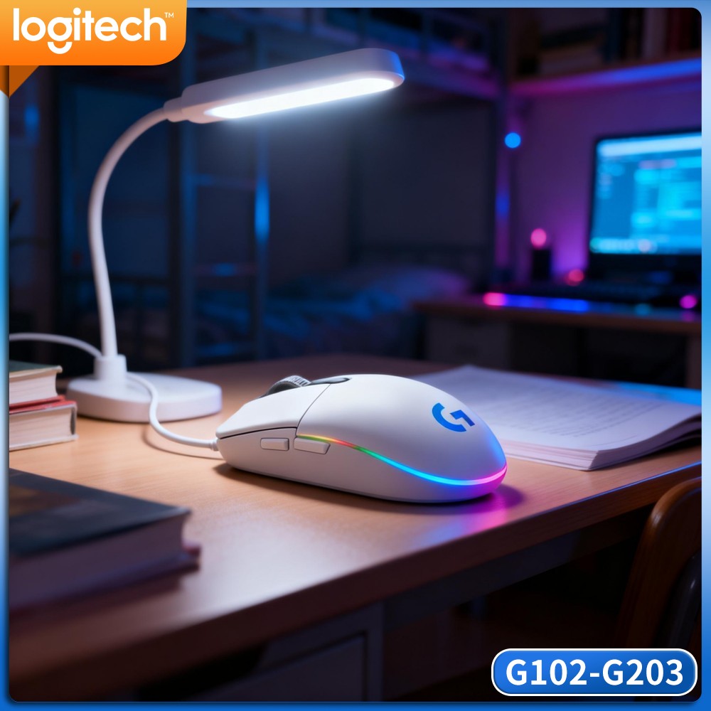 Logitech Mouse G203 - เมาส์เกมมิ่ง Logitech G102 แบบมีสาย อายุการใช้งาน 20