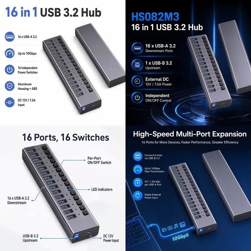Multi Port Usb Hub - AP01 สำหรับฮับ USB 3.2 Gen2 แบบ