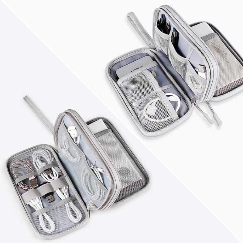 Office Tech Bag - กระเป๋าจัดระเบียบสายเคเบิลสำหรับเดินทาง, กระเป๋าหลายช่องสำหรับสายเคเบิล, ที่ชาร์จ และการ์ดหน่วยความจำ, กระเป๋าอุปกรณ์เทคโนโลยีแบบพกพาสำหรับสำนักงานและการเดินทาง