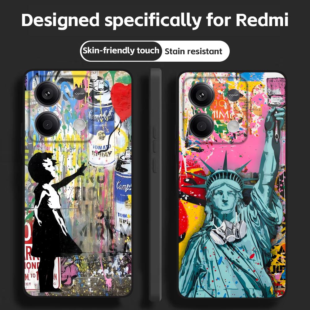 Receipt Printer Thermal - Banksy Graffiti Artเคสโทรศัพท์สําหรับRedmiหมายเหตุ 14 13 12
