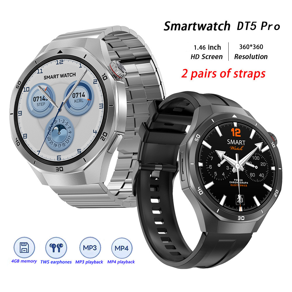 Digital Timer Countdown - DT5 Pro สมาร์ทวอท์ชสําหรับผู้ชายผู้หญิงนาฬิกาข้อมือดิจิตอลนาฬิกา MP3 MP4 เพลง