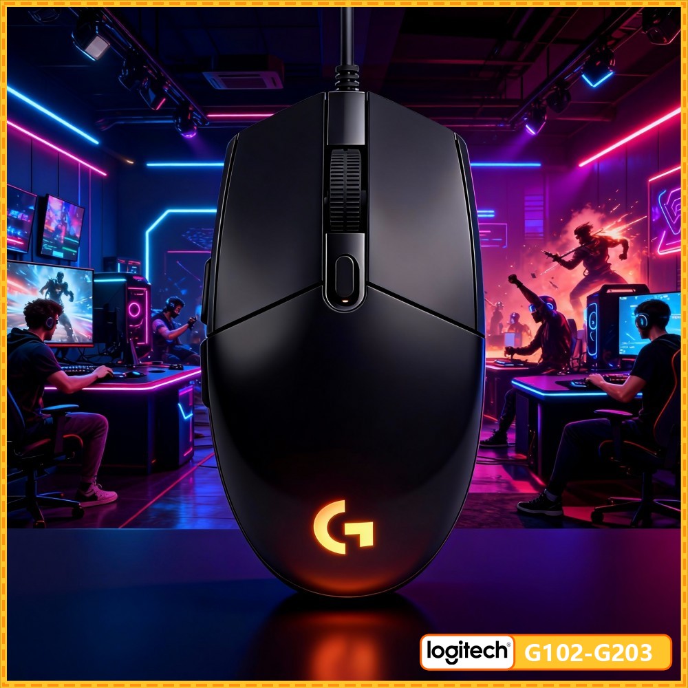 Logitech Mouse G203 - เมาส์เกมมิ่ง Logitech G203 แบบมีสาย RGB, เซ็นเซอร์