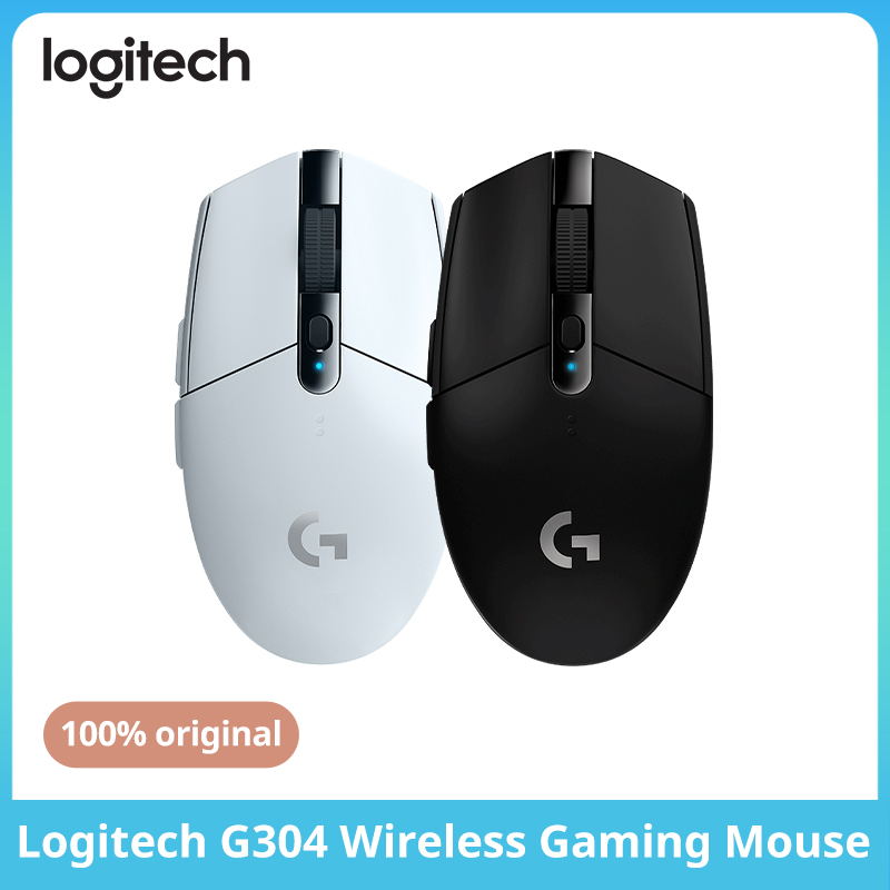 Logitech Mouse G203 - Logitech เมาส์เล่นเกมไร้สายความเร็วสูง G304 6ปุ่มตั้งโปรแกรมได้12000DPI เมาส์ไร้สาย RGB