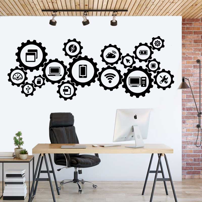 Information Technology Officer - Tech Technology Social Media Wall Decals