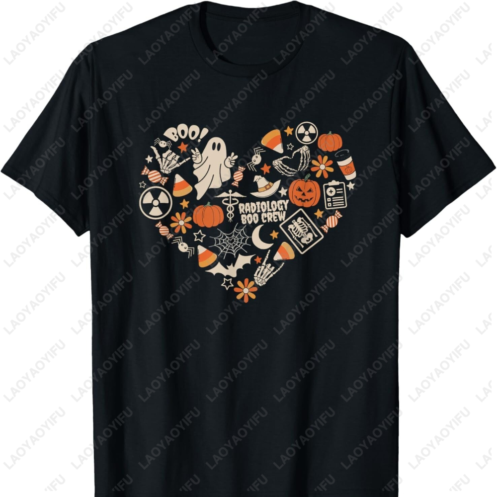 Office Print Tech - เสื้อยืดพิมพ์ลายฮาโลวีน บู ผี หัวใจ ภาพเอ็กซ์เรย์ เทคโนโลยี