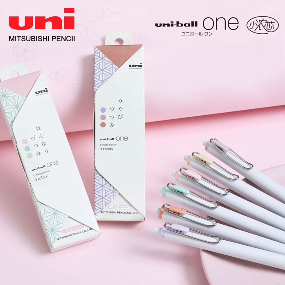 Office Tech Essentials - 3pcs ญี่ปุ่น UNI จํากัดชุดปากกาเจลหมึกหนาเทคโนโลยีสีดํา Uniball One