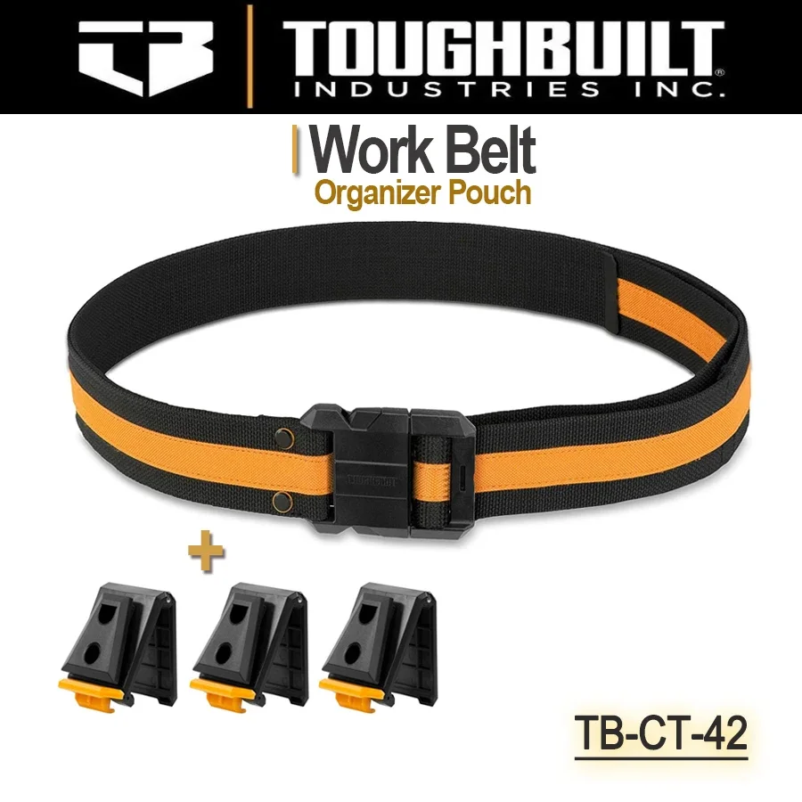 Office Tech Bag - ToughBuilt TB-CT-42 เข็มขัดทํางานสําหรับมืออาชีพหัวเข็มขัดเหล็กหัวเข็มขัดสําหรับงานหนัก/รองรับด้านหลังสําหรับคลิปกระเป๋าคาดเอว Tech Hubs