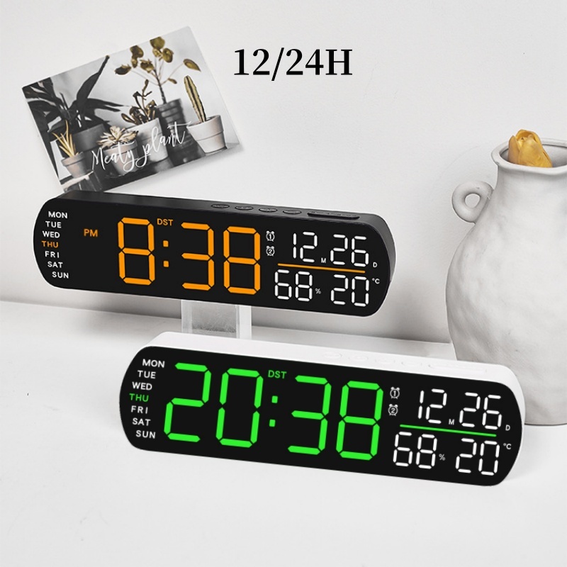 Digital Timer Countdown - นาฬิกาปลุก LED แสดงอุณหภูมิ ความชื้น วันที่ วันในสัปดาห์