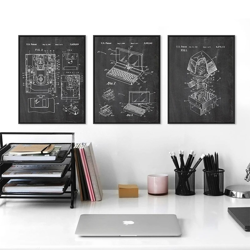 ชุดภาพศิลปะติดผนังลายสิทธิบัตร - Office Print Tech บทวิจารณ์และราคา
