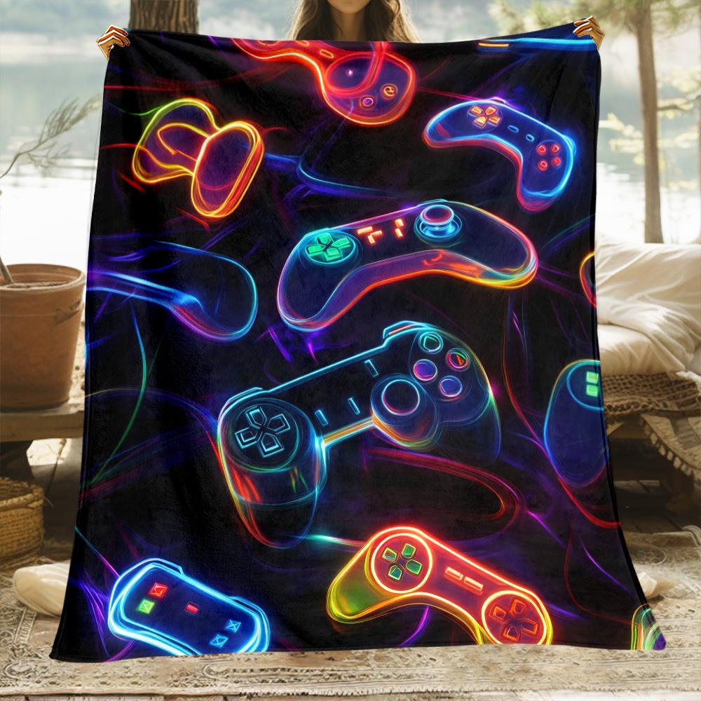 ผ้าห่มลายกราฟิกเกมส์สีสันสดใส  - Office Print Tech บทวิจารณ์และราคา