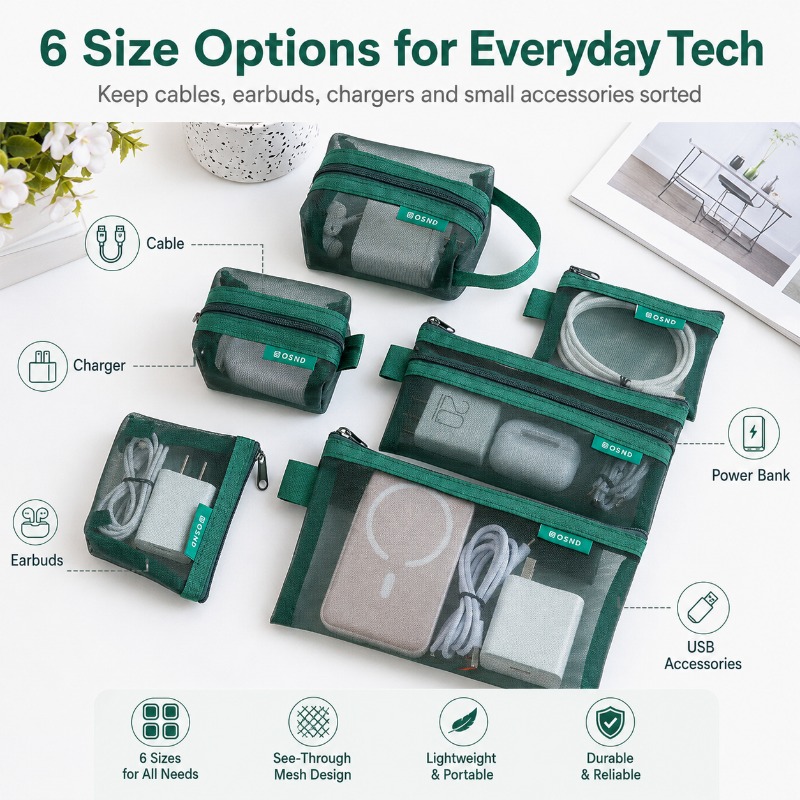 กระเป๋าจัดระเบียบแบบตาข่าย 6 ช - Office Tech Bag บทวิจารณ์และราคา