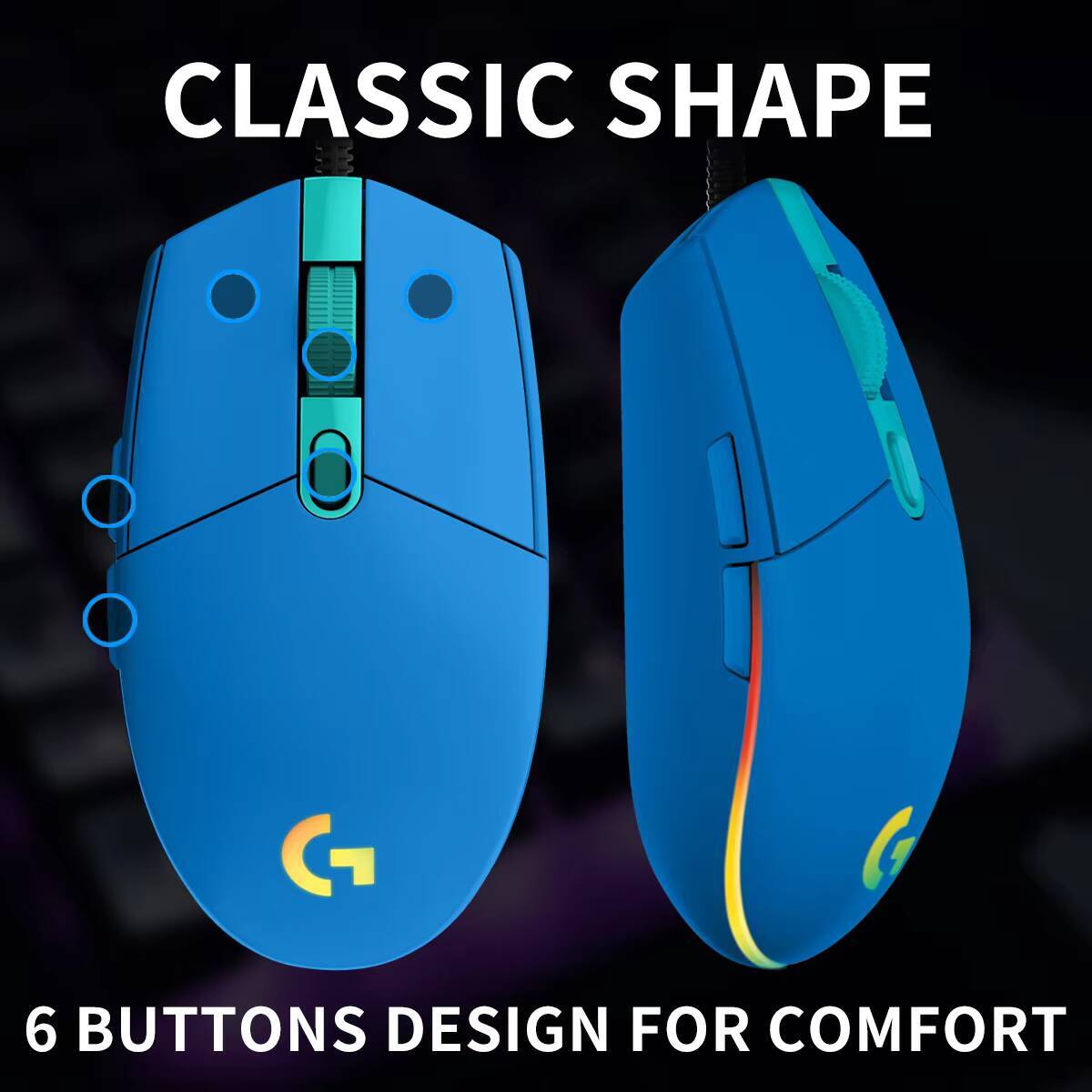 เมาส์เกมมิ่ง Logitech G203 Pro - Logitech Mouse G203 บทวิจารณ์และราคา