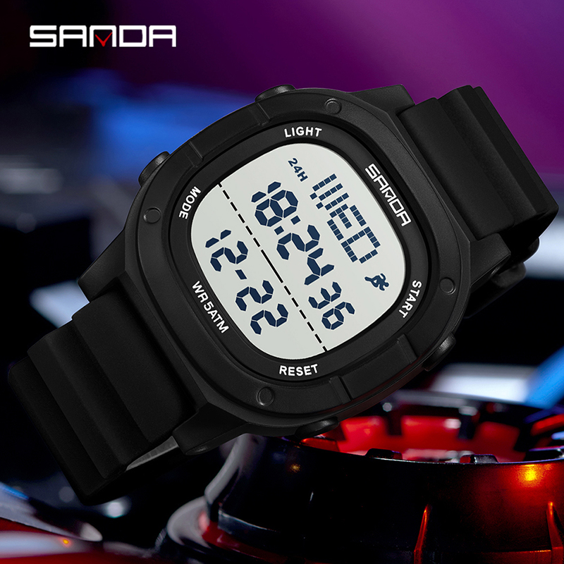 SANDA นาฬิกาข้อมือดิจิตอล LED  - Digital Timer Countdown บทวิจารณ์และราคา