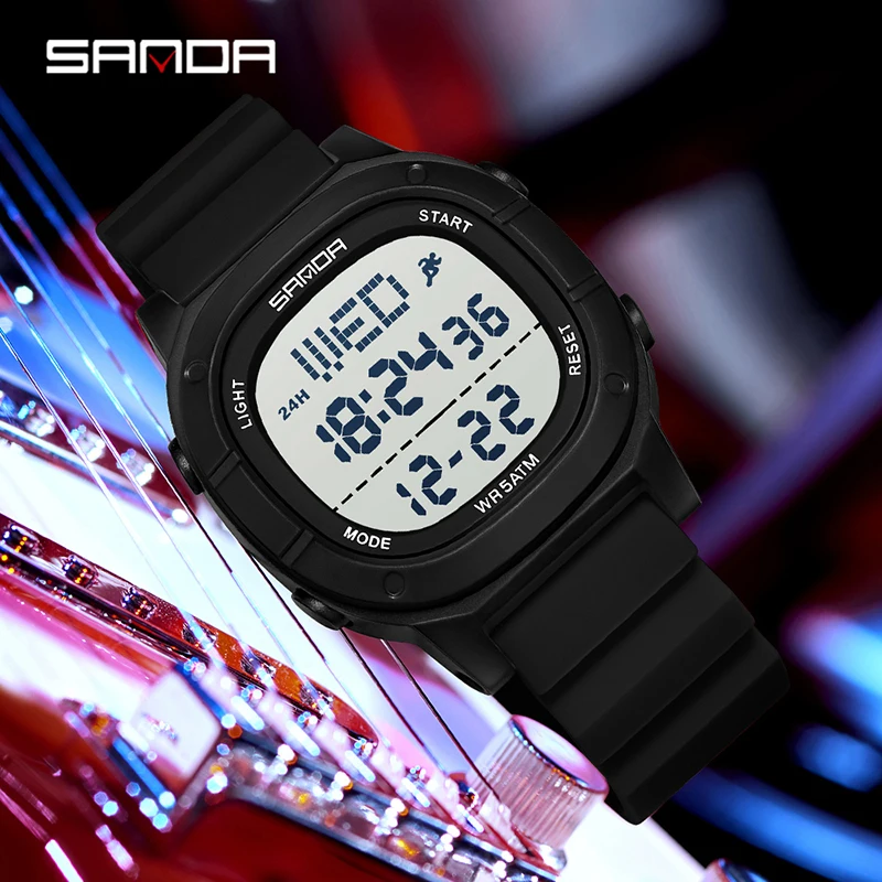 SANDA นาฬิกาข้อมือดิจิตอล LED  - Digital Timer Countdown บทวิจารณ์และราคา