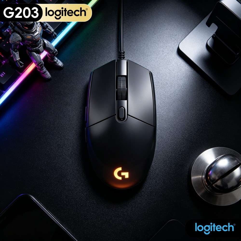 เมาส์เกมมิ่งแบบมีสาย Logitech  - Logitech Mouse G203 บทวิจารณ์และราคา