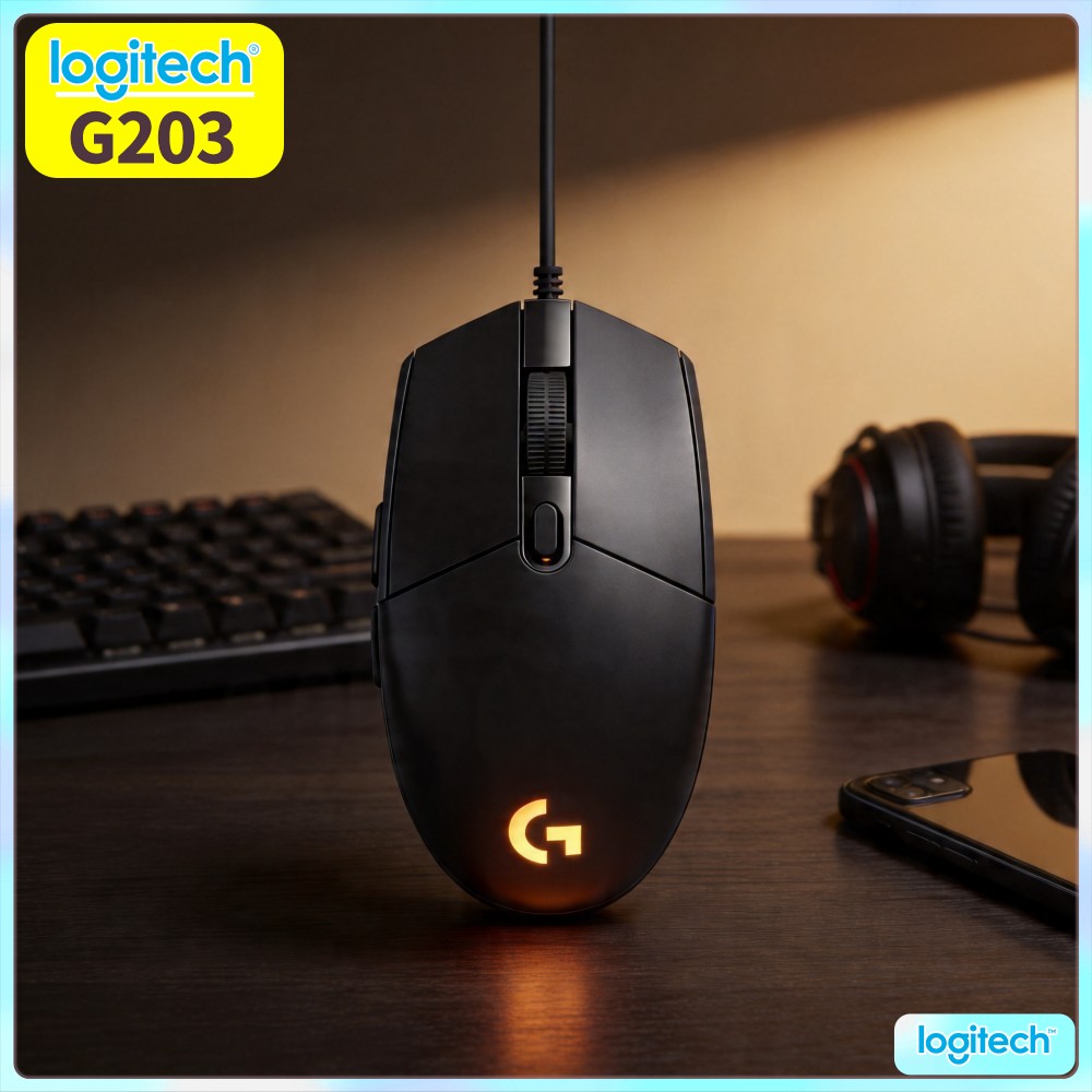เมาส์เกมมิ่งแบบมีสาย Logitech  - Logitech Mouse G203 บทวิจารณ์และราคา