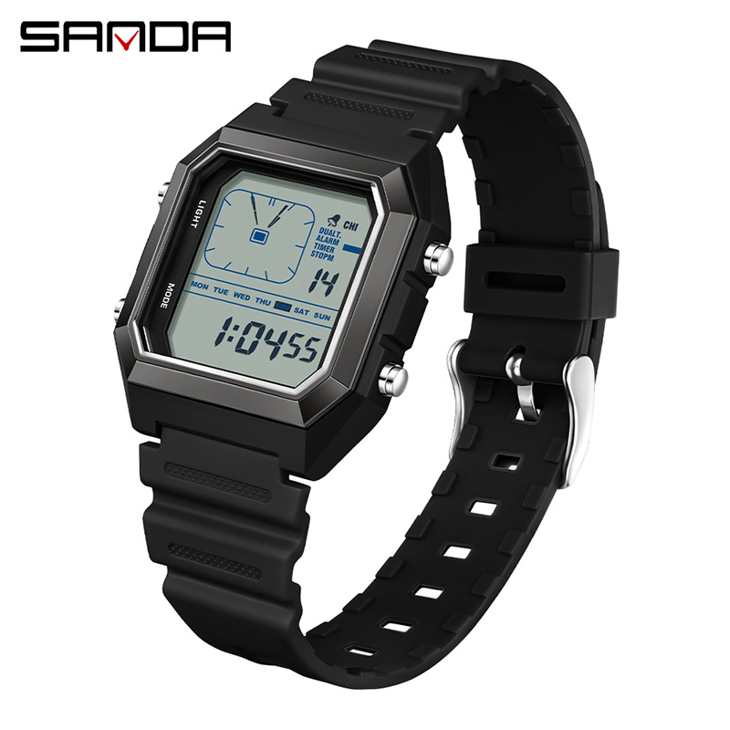 SANDA 6307 ใหม่ผู้ชายดิจิตอลมั - Digital Timer Countdown บทวิจารณ์และราคา