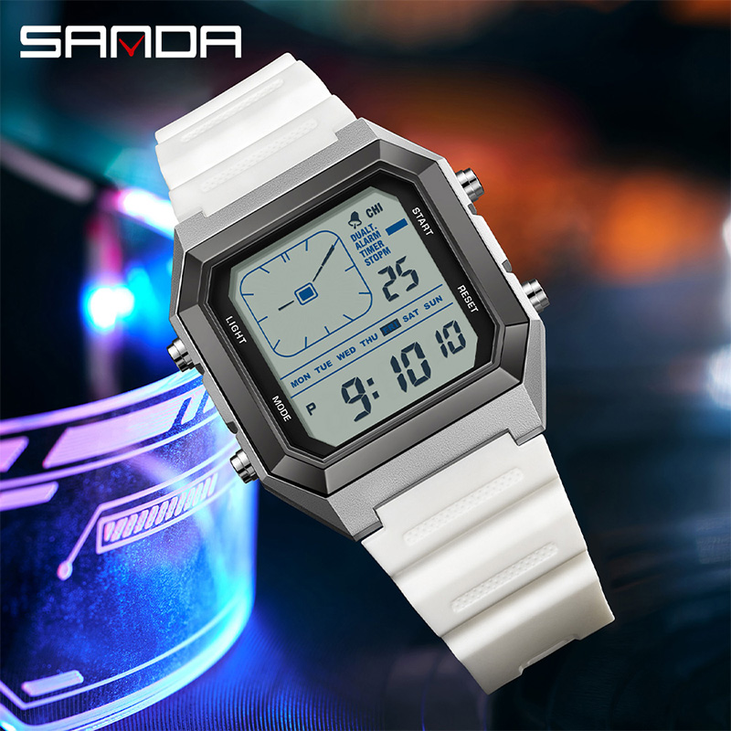 SANDA 6307 ใหม่ผู้ชายดิจิตอลมั - Digital Timer Countdown บทวิจารณ์และราคา